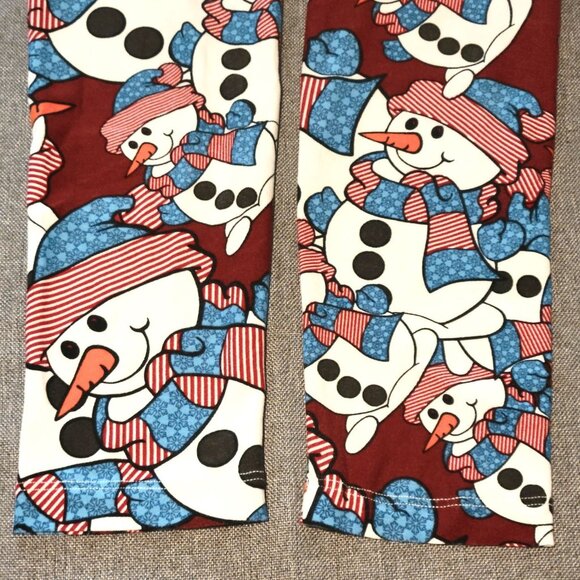 LuLaRoe TC Tall & Curvy Women’s Plus Leggings Red Snowman Christmas - Picture 4 of 16